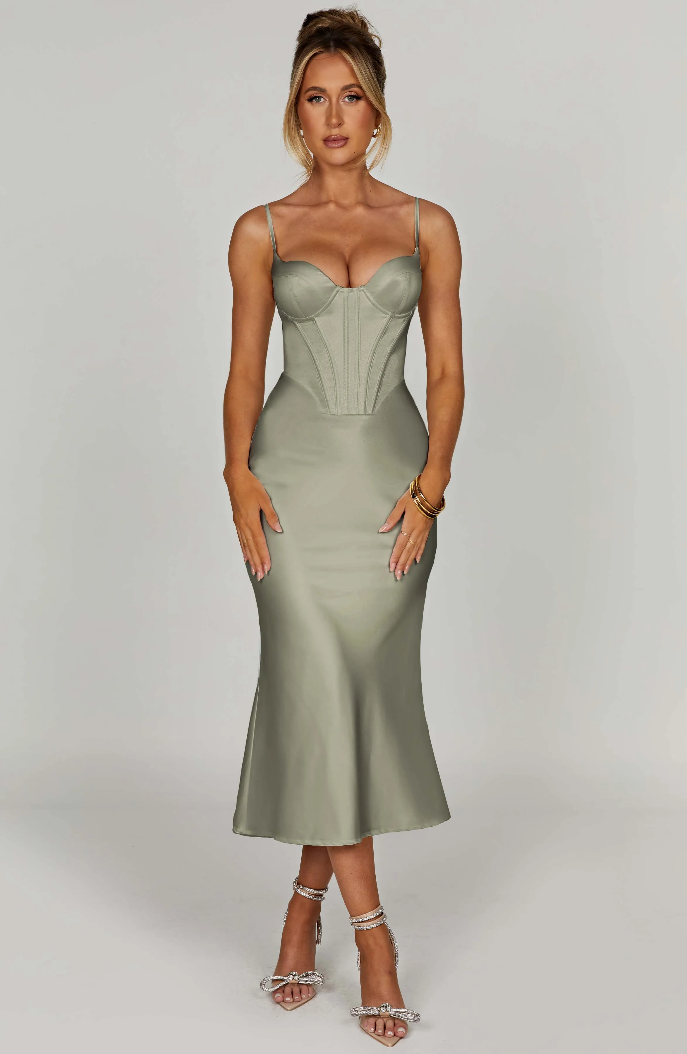 Farrah Midi Dress - Sage sold by Babyboo Fashion product image thumbnail 3
