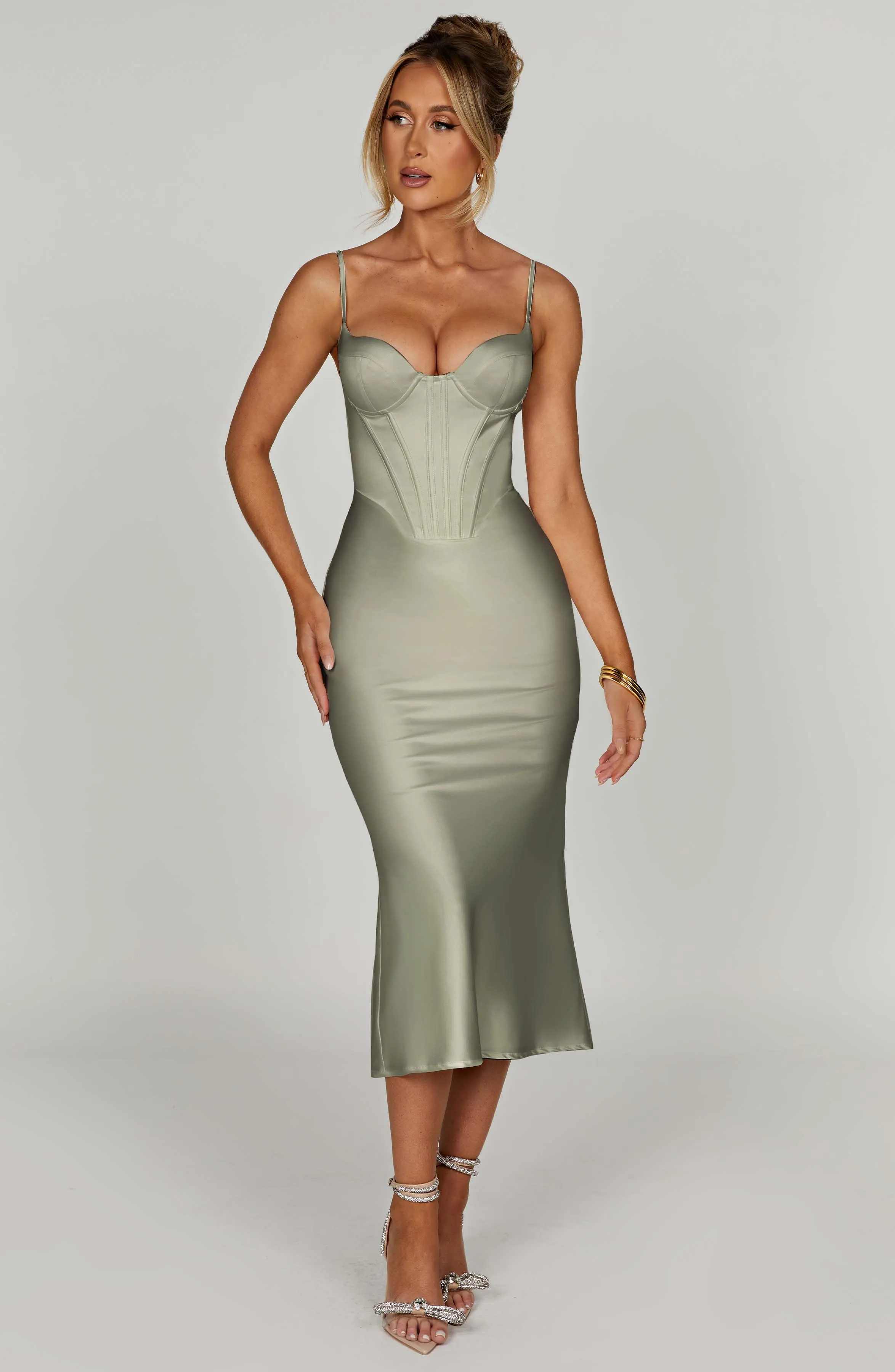 Farrah Midi Dress - Sage sold by Babyboo Fashion