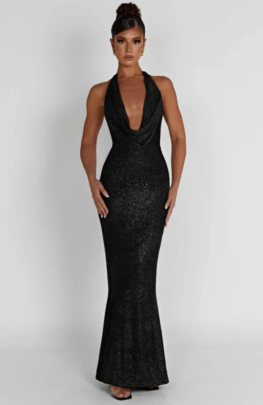 Chrishelle Maxi Dress - Black Sparkle sold by Babyboo Fashion