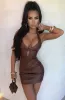 Renata Mini Dress - Chocolate sold by Babyboo Fashion