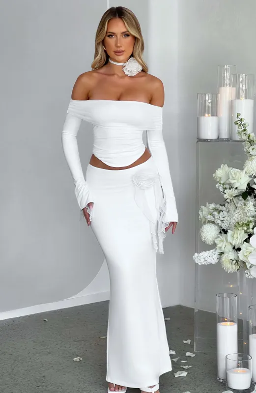 Deema Maxi Skirt - Ivory sold by Babyboo Fashion