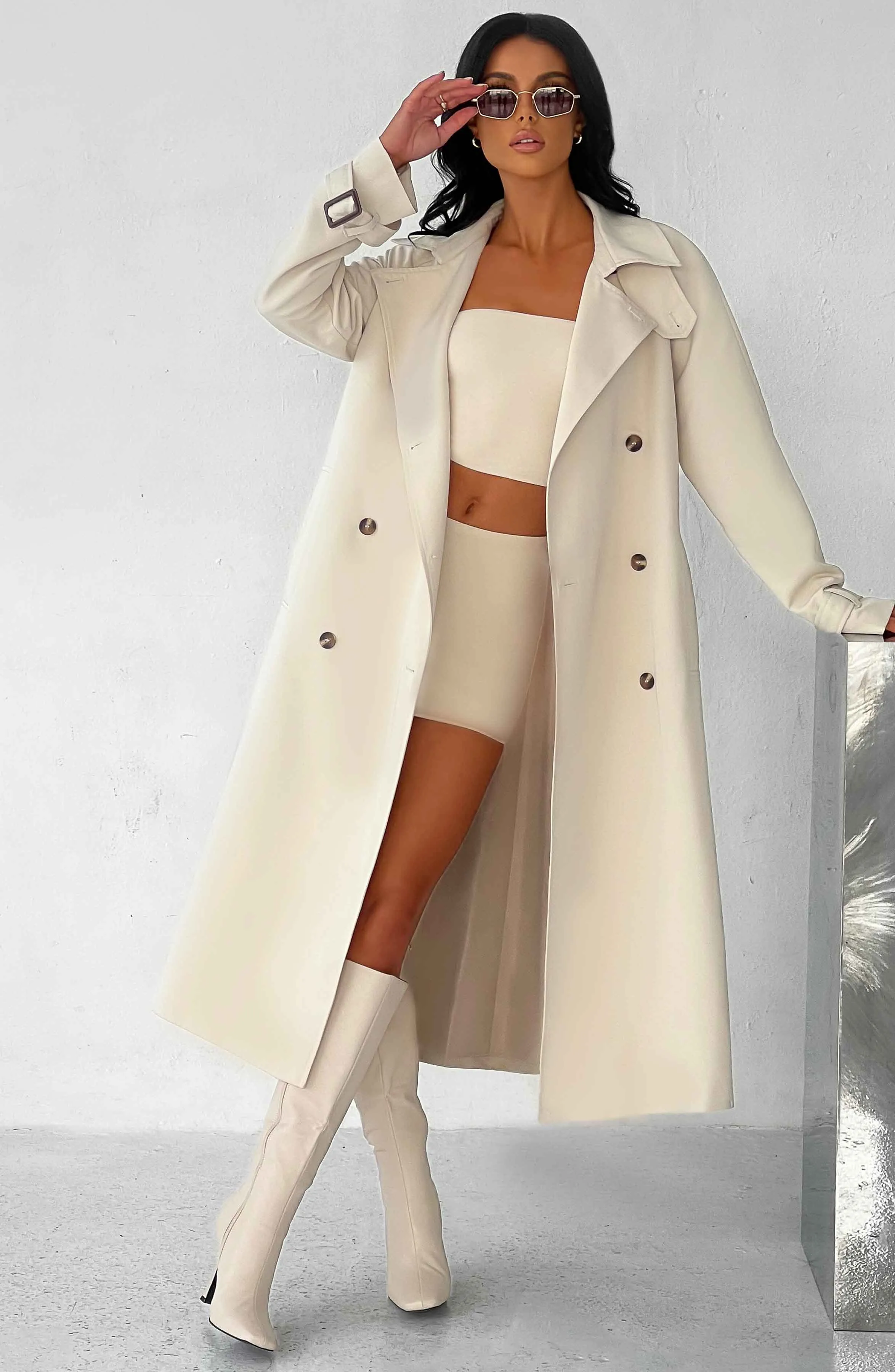 Camila Trench Coat - Sand sold by Babyboo Fashion product image thumbnail 2