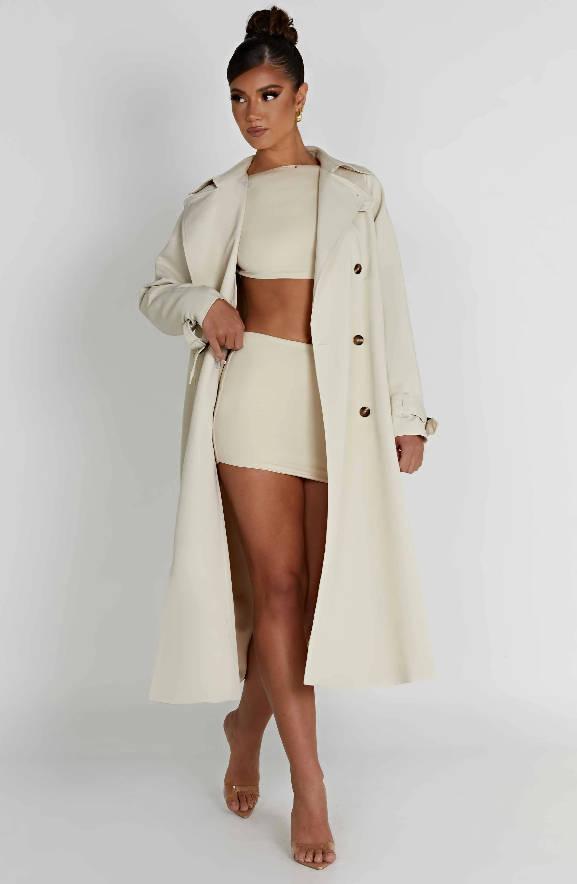 Camila Trench Coat - Sand sold by Babyboo Fashion product image thumbnail 3