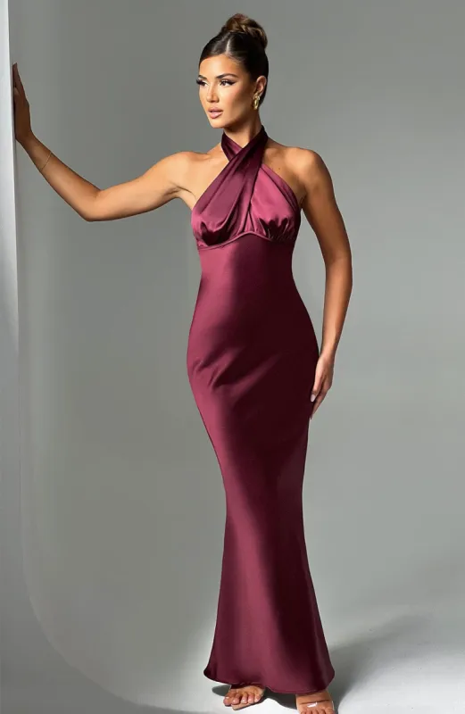 Dimitra Maxi Dress - Burgundy sold by Babyboo Fashion