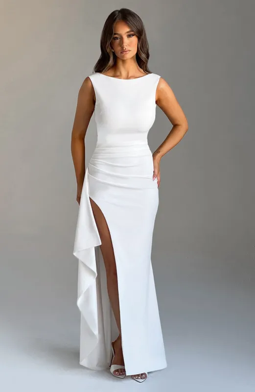 Pandora Maxi Dress - Ivory made by Babyboo Fashion