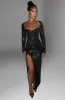 Nadia Maxi Dress - Black Sparkle sold by Babyboo Fashion