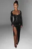 Nadia Maxi Dress - Black Sparkle sold by Babyboo Fashion