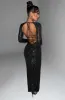Nadia Maxi Dress - Black Sparkle sold by Babyboo Fashion