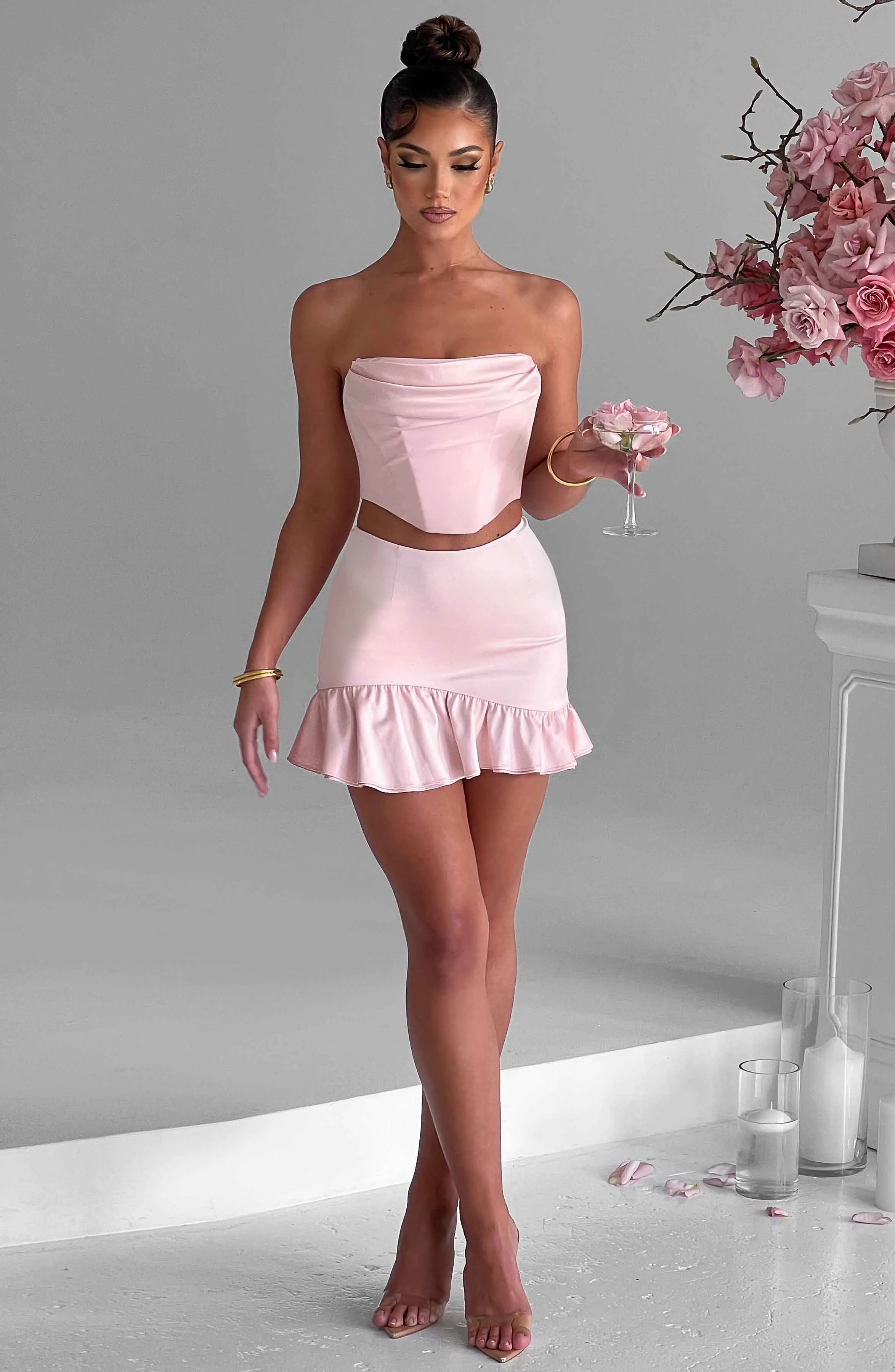 Maura Mini Skirt - Blush sold by Babyboo Fashion product image thumbnail 4