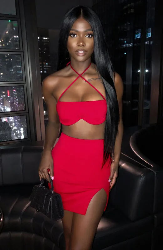 Eliza Mini Skirt - Red sold by Babyboo Fashion