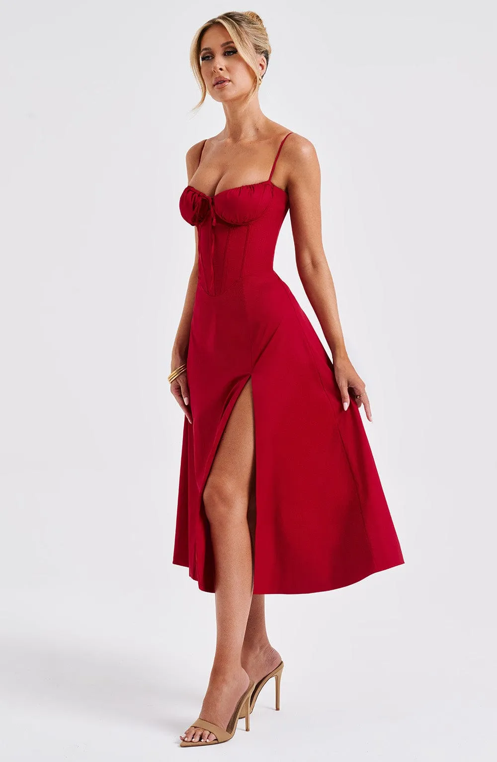Deanna Midi Dress - Red sold by Babyboo Fashion product image thumbnail 5
