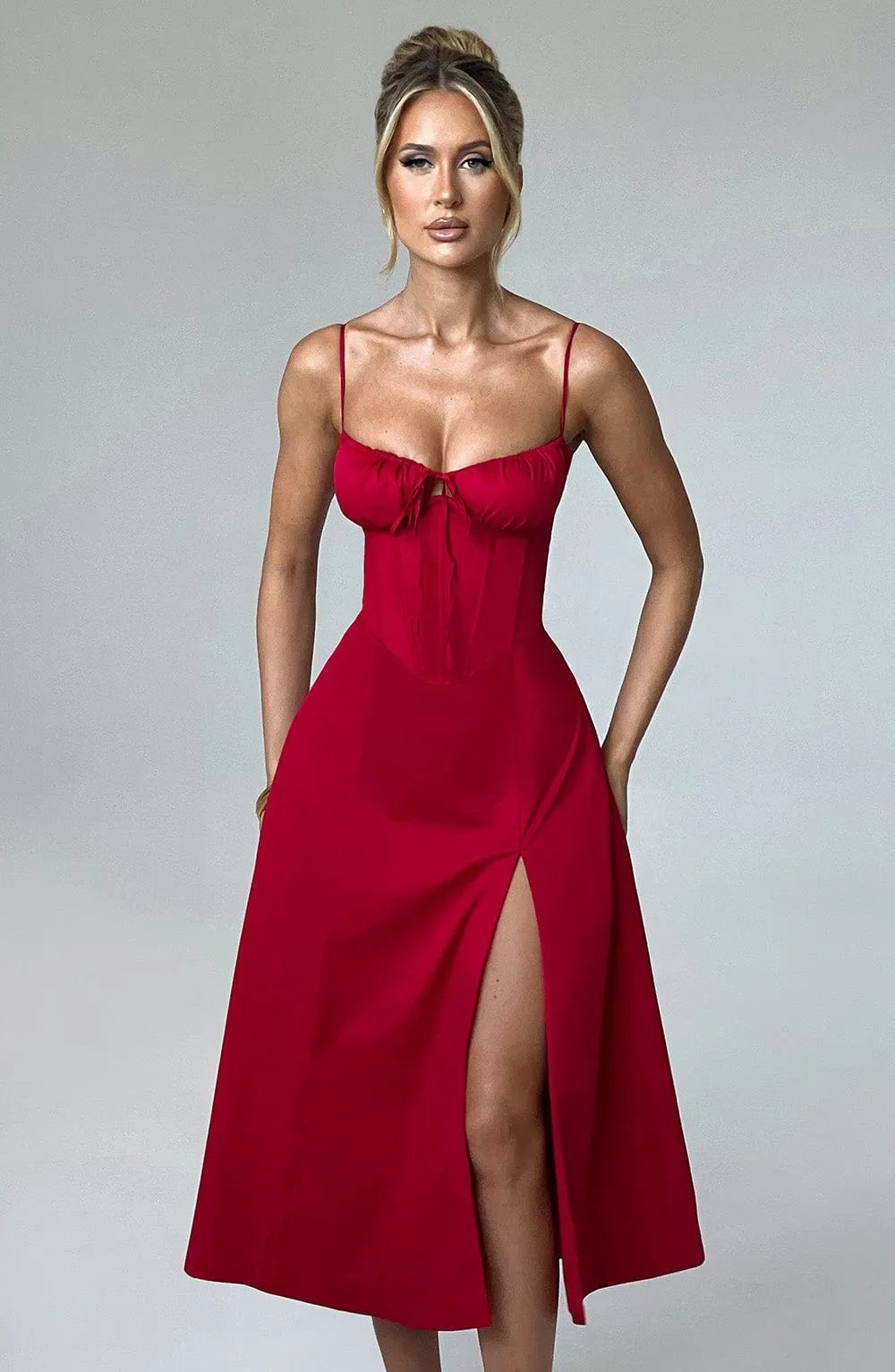 Deanna Midi Dress - Red sold by Babyboo Fashion product image thumbnail 3