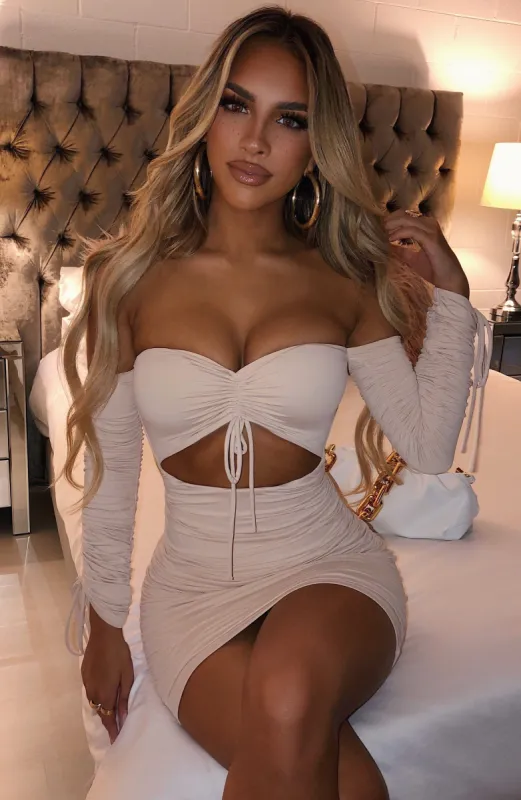 Liza Mini Dress - Nude sold by Babyboo Fashion
