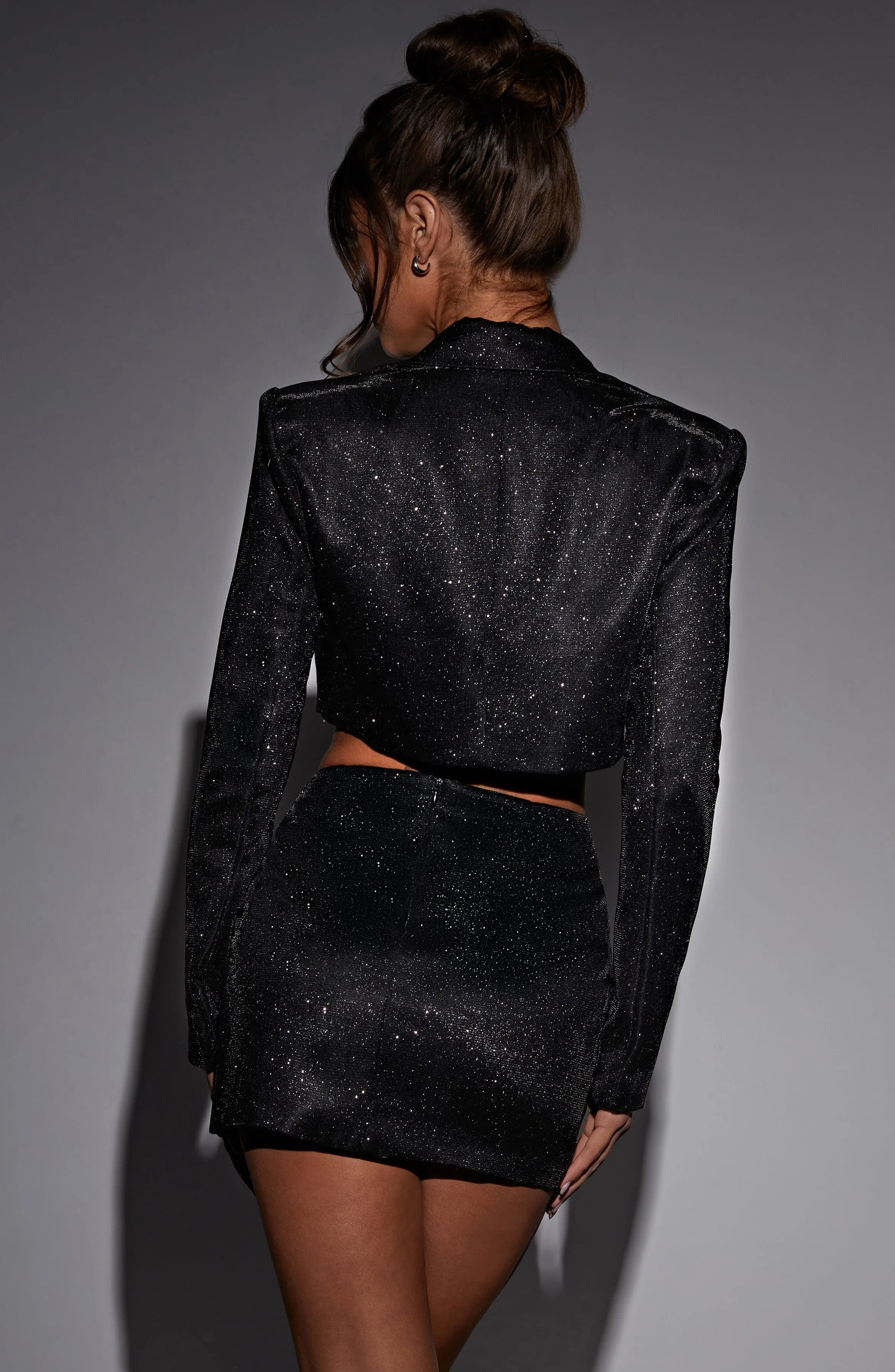 Stefania Cropped Jacket - Black Sparkle sold by Babyboo Fashion product image thumbnail 4