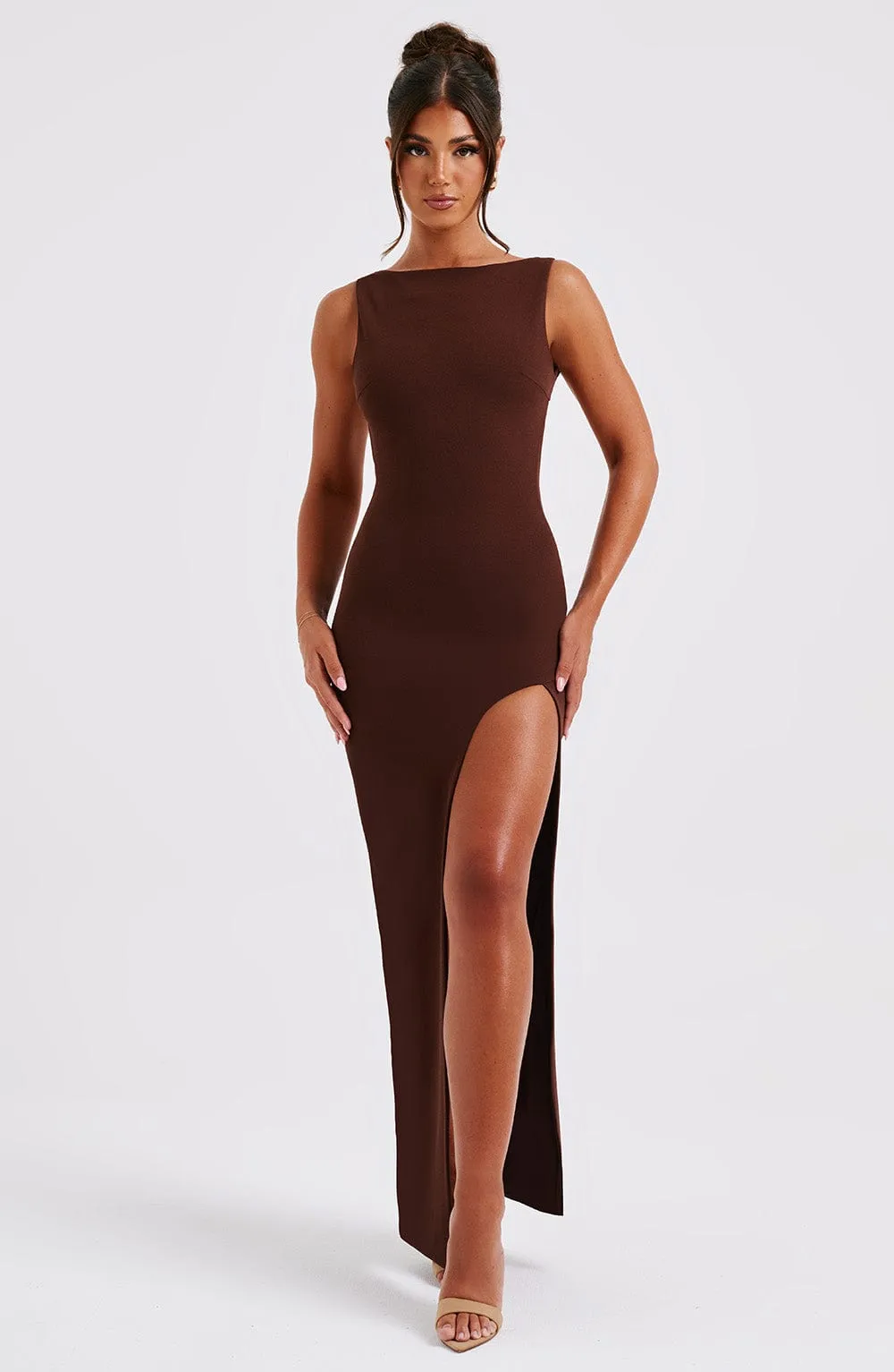 Kassandra Maxi Dress - Chocolate sold by Babyboo Fashion product image thumbnail 4