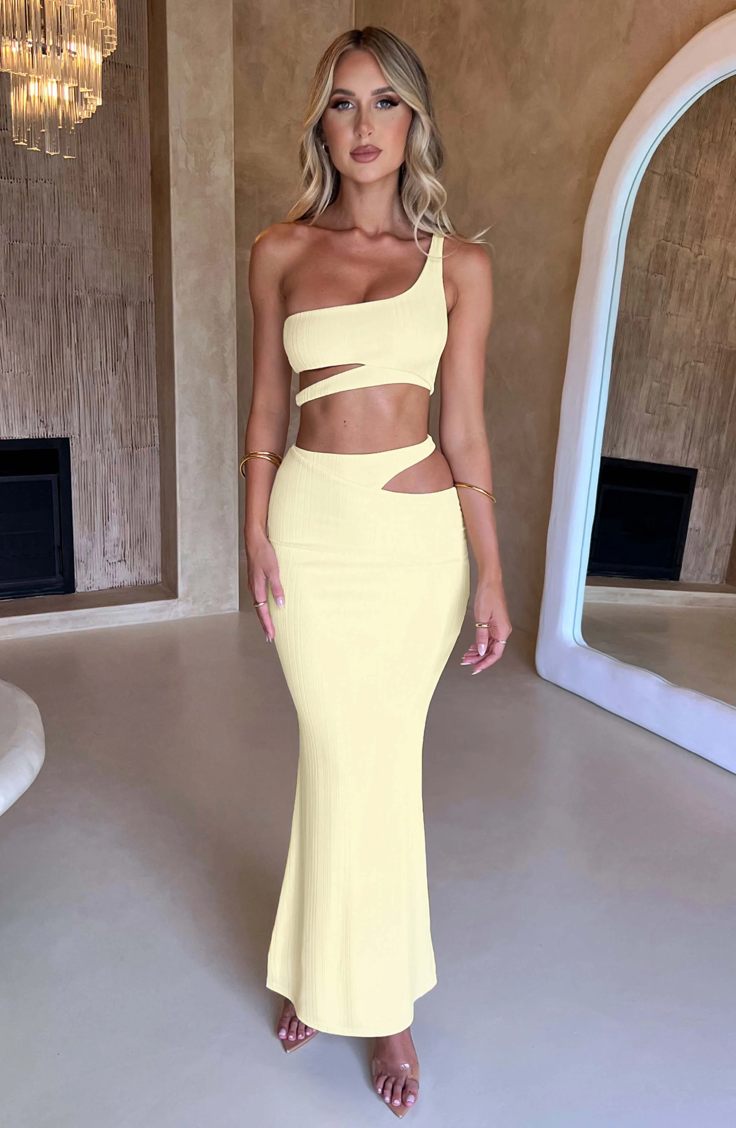 Kaela Maxi Skirt - Lemon sold by Babyboo Fashion