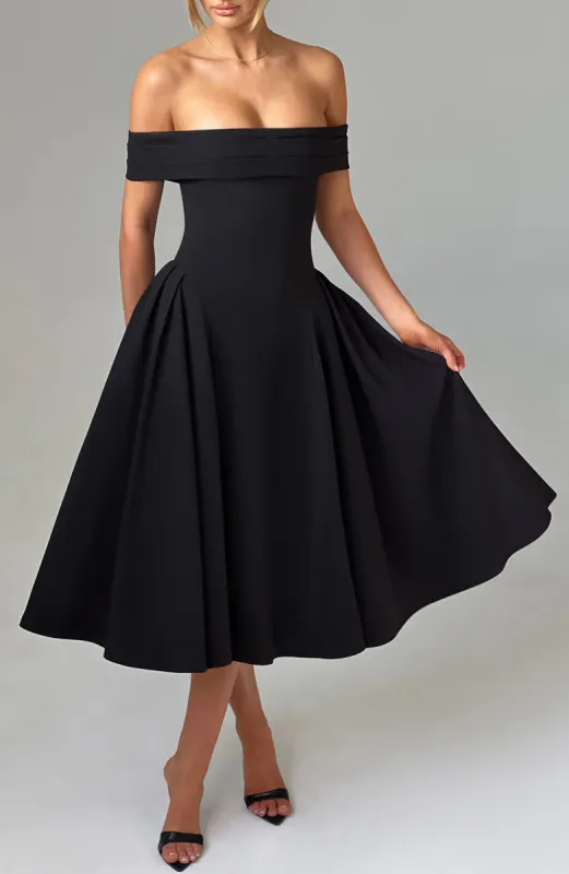 Miranda Midi Dress - Black sold by Babyboo Fashion
