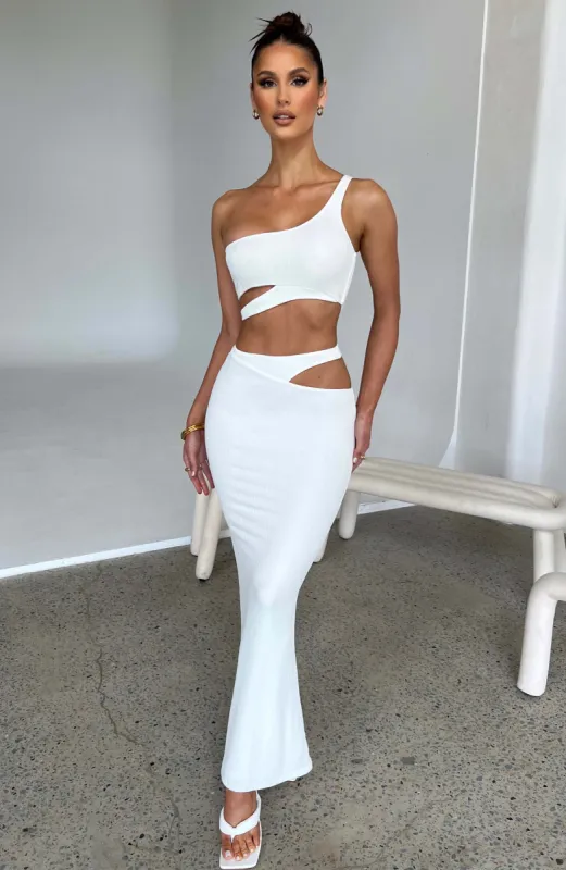 Kaela Maxi Skirt - White sold by Babyboo Fashion