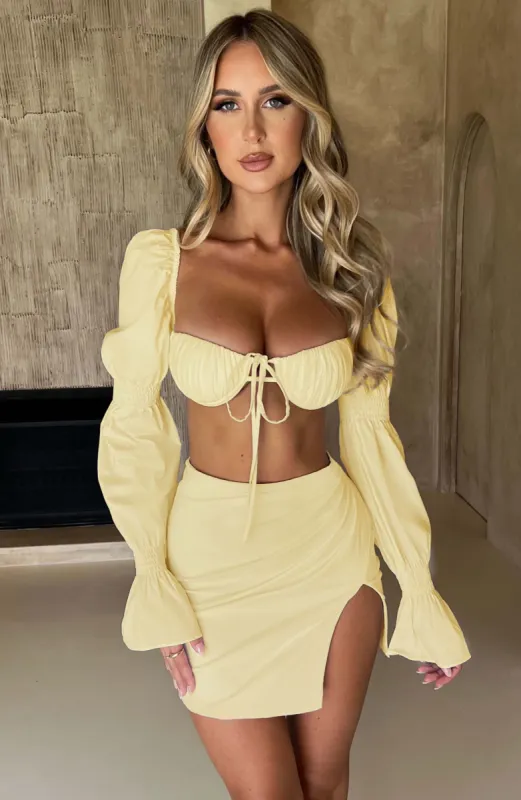 Perla Mini Skirt - Lemon sold by Babyboo Fashion