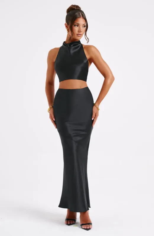 Zaylee Maxi Skirt - Black made by Babyboo Fashion