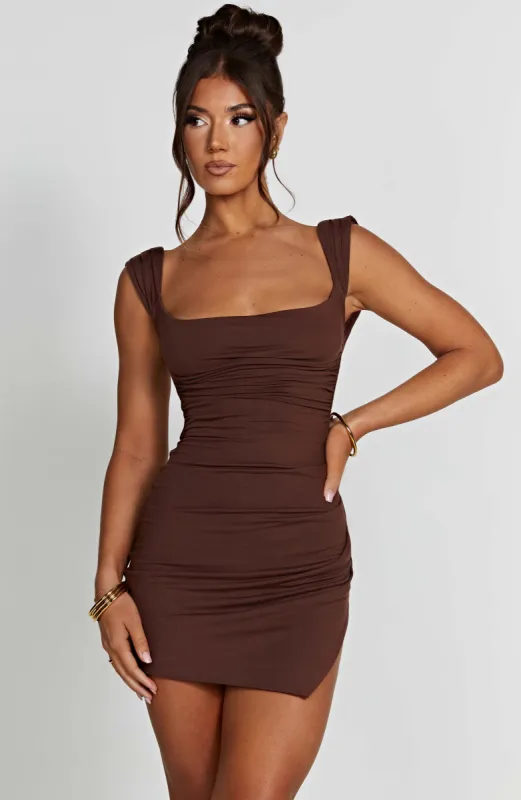 Ria Mini Dress - Chocolate sold by Babyboo Fashion