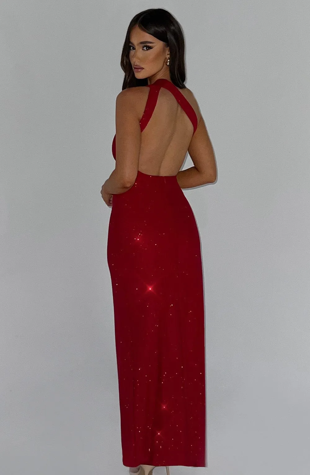 green emerald velvet dress Genevieve Sequin Maxi Formal Dress Black / M