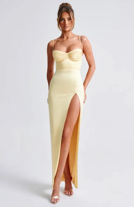 Alora Maxi Dress - Lemon made by Babyboo Fashion
