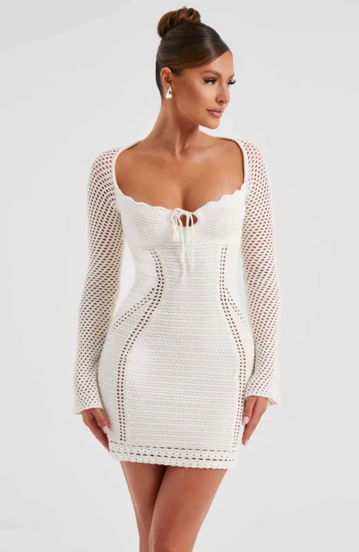 Dezi Mini Dress - White sold by Babyboo Fashion