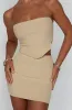 Jaz Mini Skirt - Beige sold by Babyboo Fashion