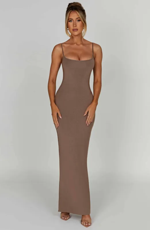 Saskia Maxi Dress - Mocha sold by Babyboo Fashion