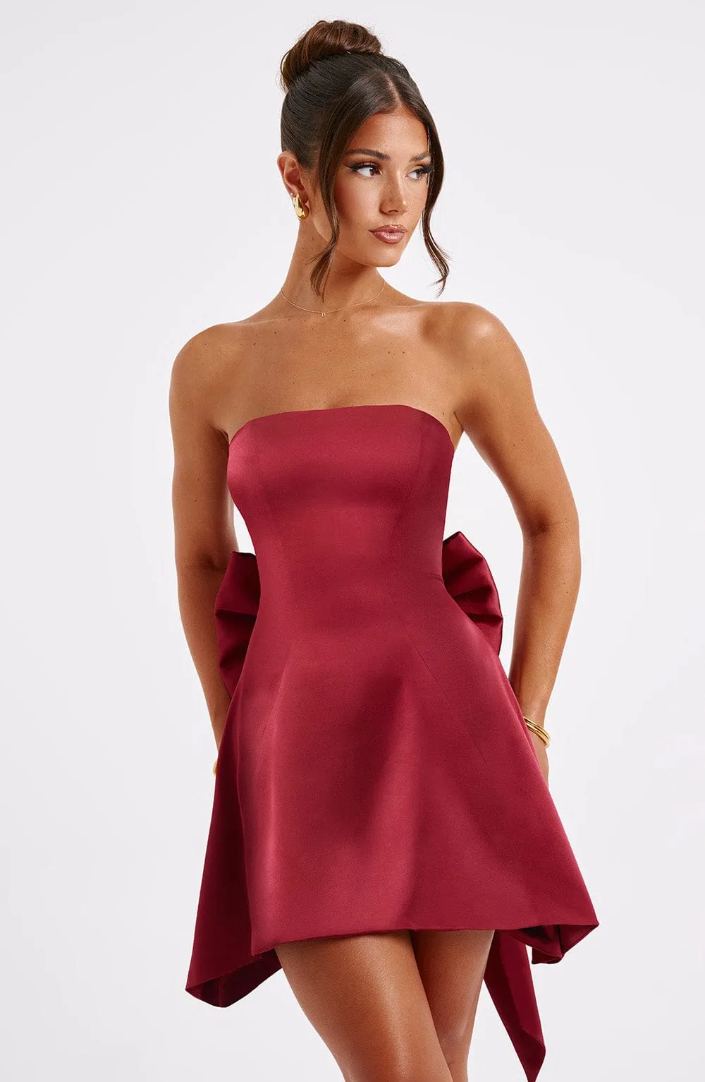 Freja Mini Dress - Burgundy | Parallel