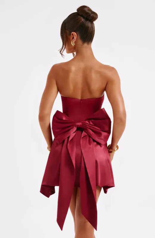 Freja Mini Dress - Burgundy sold by Babyboo Fashion