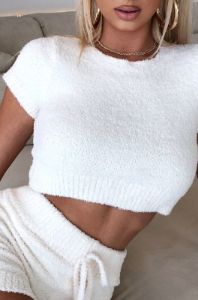Avalon Cozy Shorts - Cream sold by Babyboo Fashion