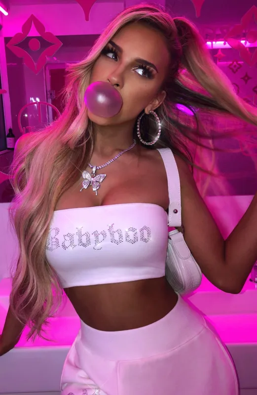 Lailani Diamante Bandeau - White sold by Babyboo Fashion