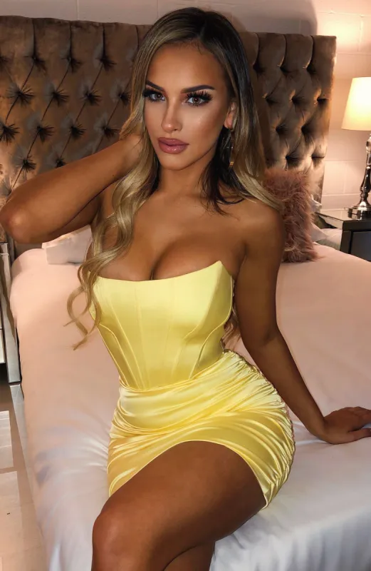 Serina Mini Dress - Yellow sold by Babyboo Fashion