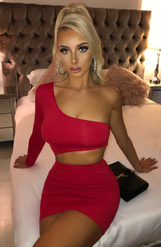 Alyssa Mini Dress - Red sold by Babyboo Fashion