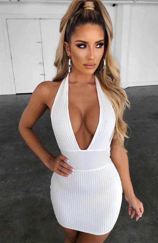 Evanna Bandage Mini Dress - White sold by Babyboo Fashion