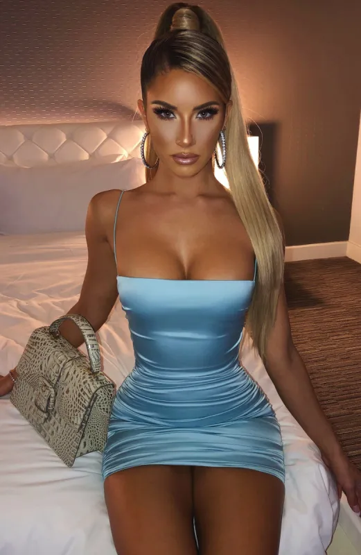 Anastasia Mini Dress - Baby Blue sold by Babyboo Fashion