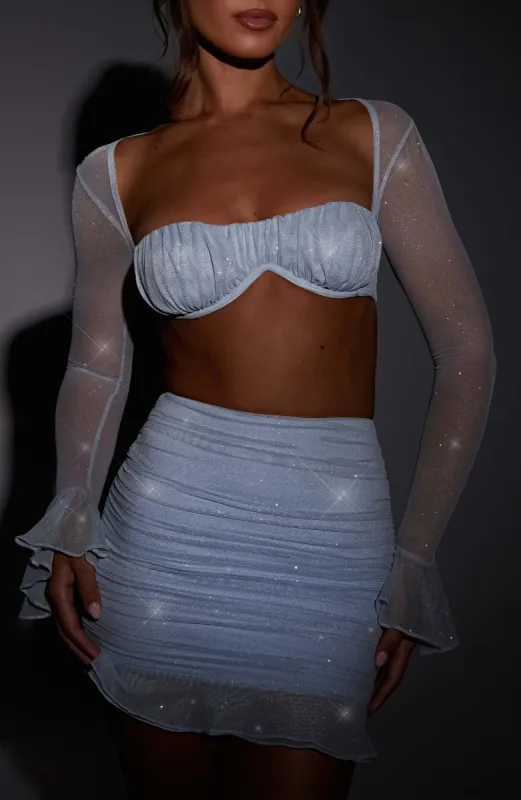 Maisie Crop - Baby Blue Sparkle sold by Babyboo Fashion