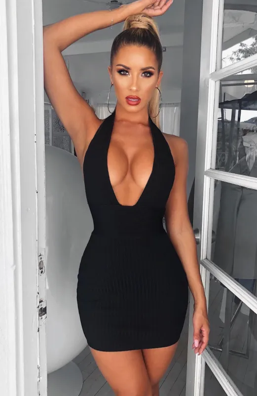 Evanna Bandage Mini Dress - Black sold by Babyboo Fashion