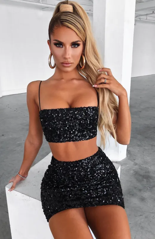 Mellissa Top - Black Sequin made by Babyboo Fashion