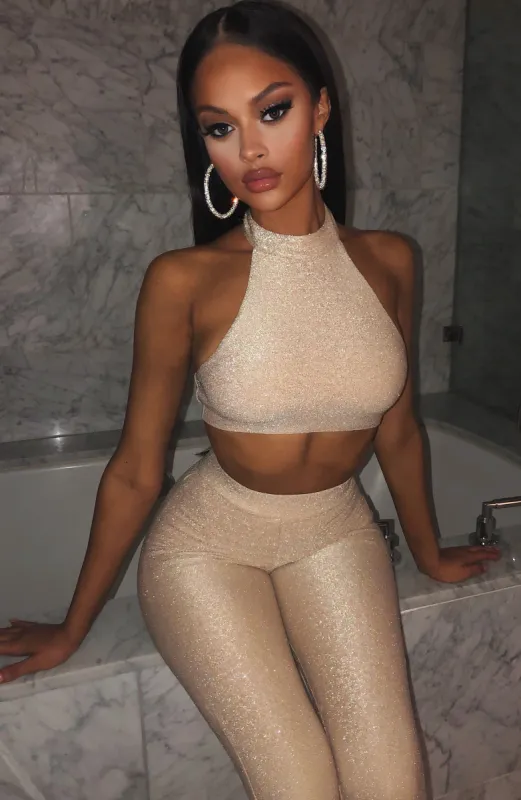 Tanya Crop - Gold Sparkle sold by Babyboo Fashion