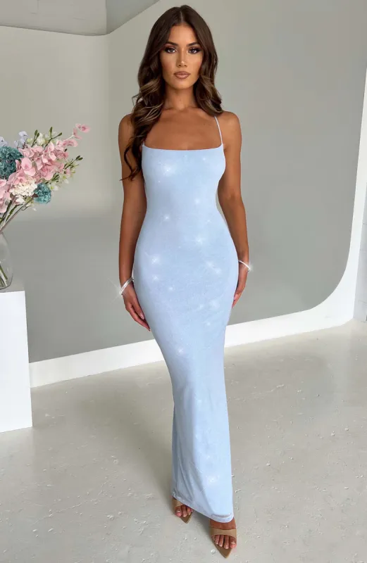 Nessa Maxi Dress - Baby Blue Sparkle sold by Babyboo Fashion
