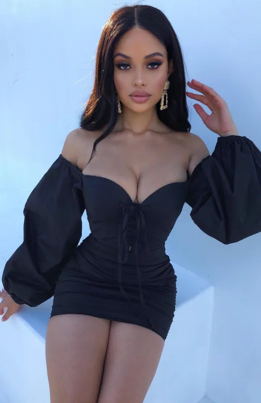 Tiffany Mini Dress - Black sold by Babyboo Fashion