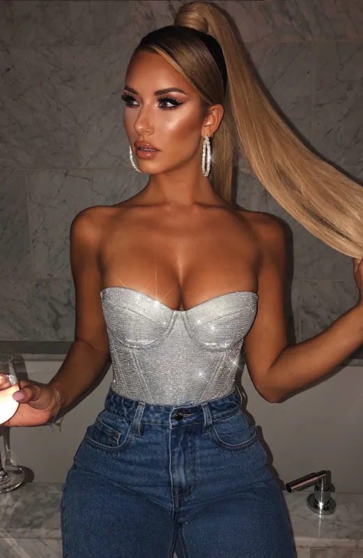 Kalani Bodysuit - Silver Sparkle made by Babyboo Fashion