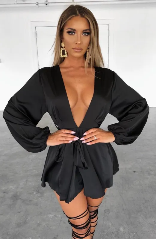 Luna Playsuit - Black sold by Babyboo Fashion