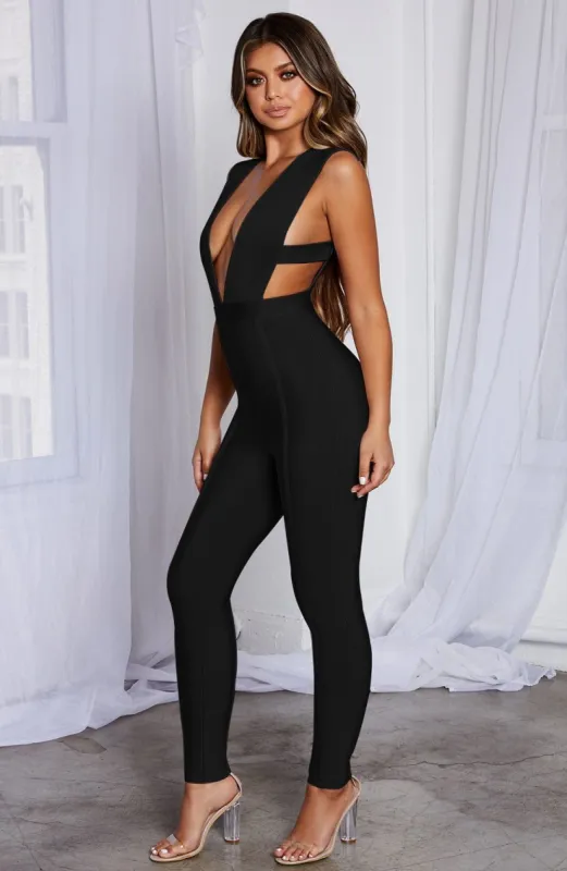 Silvia Bandage Jumpsuit - Black made by Babyboo Fashion