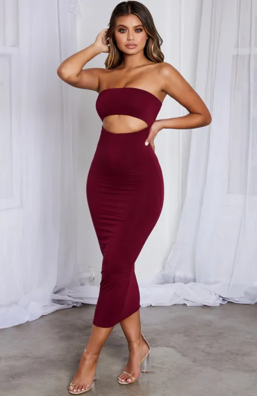 Roxi Maxi Dress - Burgundy sold by Babyboo Fashion