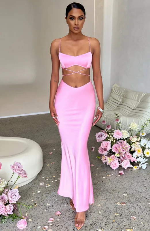 Valeria Maxi Skirt - Baby Pink sold by Babyboo Fashion