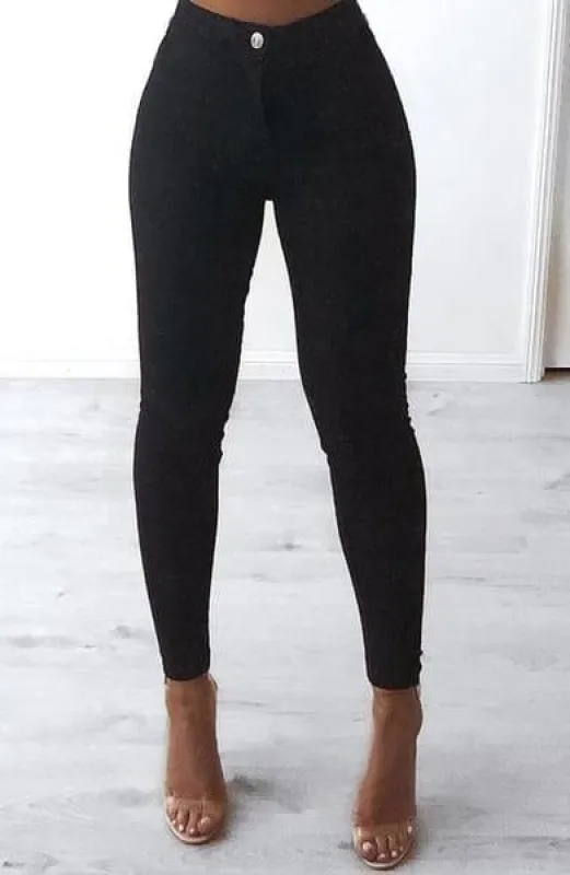 Glued Up Skinny Jeans - Black made by Babyboo Fashion
